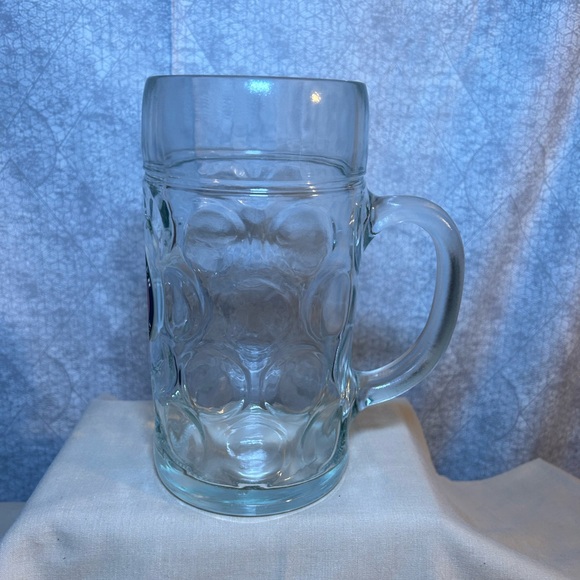 Paulaner München German Beer Stein Glass Tankard 1L (2 Pints) Mug Dimples - Picture 3 of 5